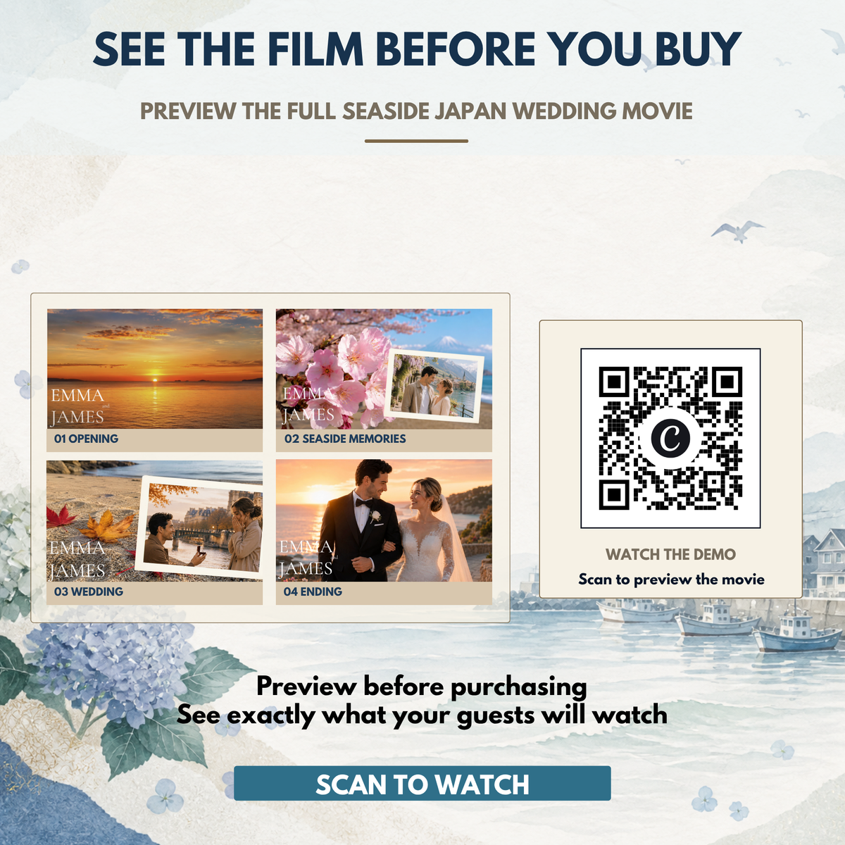 SEASIDE Wedding Opening Film Template