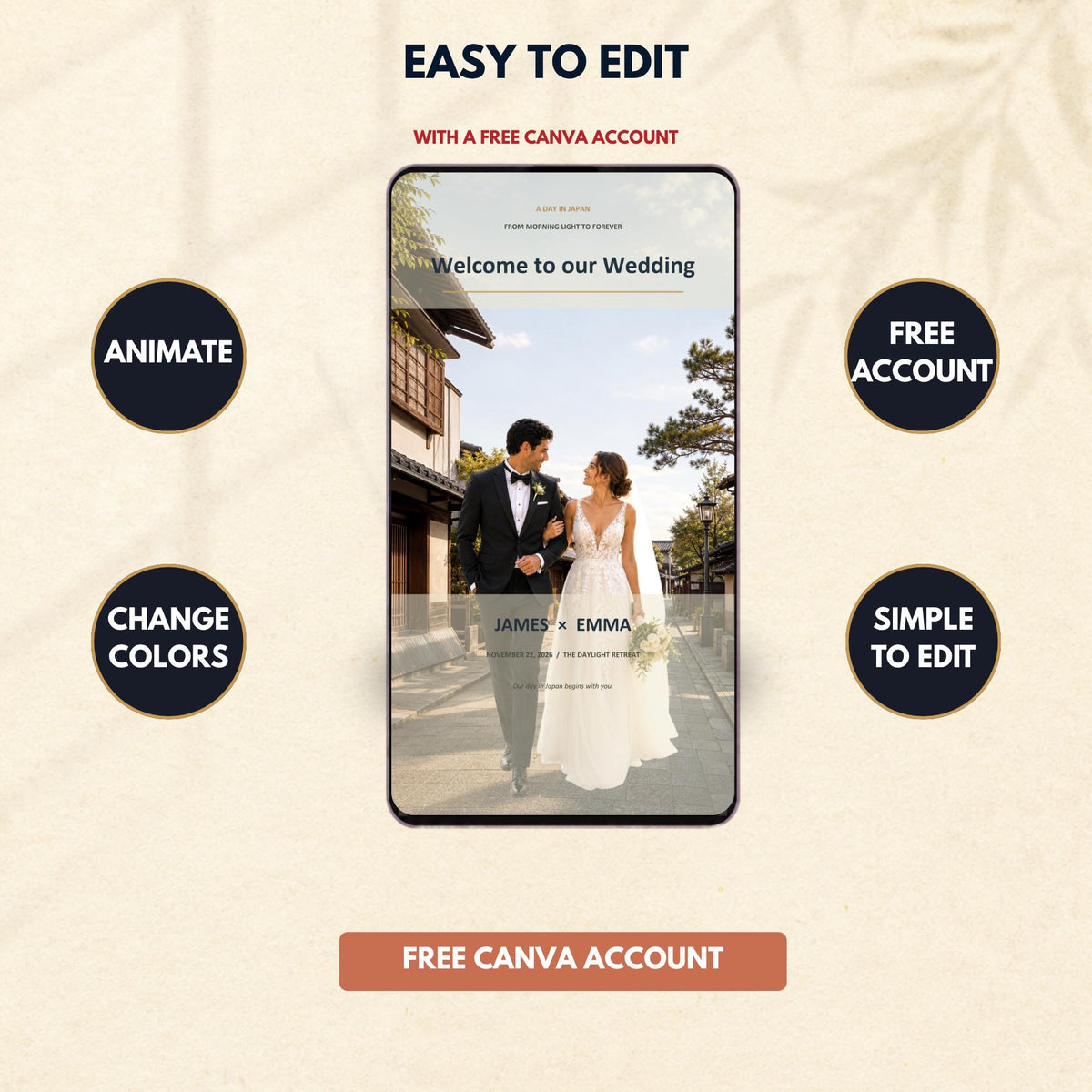 A DAY IN JAPAN Wedding Website Invitation Template — view 7